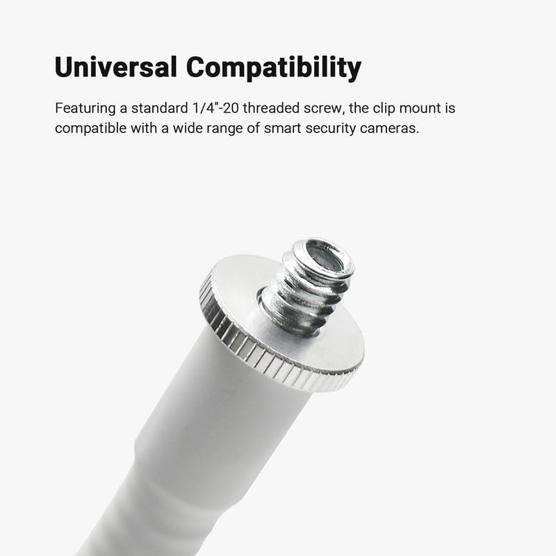 Holicfun Clip Mount for Ring, Blink, Eufy, Google Nest, Wyze, and Arlo Indoor Outdoor Cameras, 15cm Gooseneck Arm, Flexible Adjustment, Strong Clamp, White - Image 4